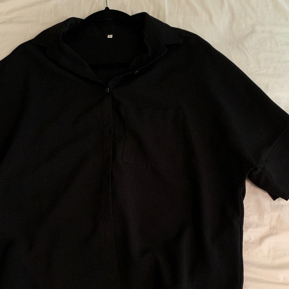 Black short sleeve collared blouse - Picture 2 of 2